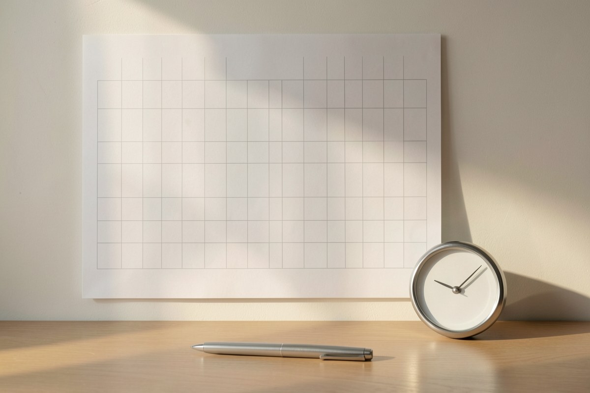 A calendar with a pen and a small clock, representing the length of a loan term.