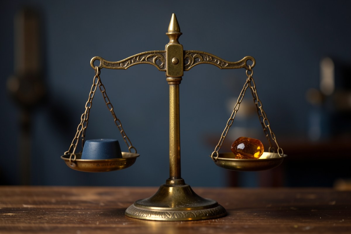 Two balance scales with different colored weights, representing loan comparison.